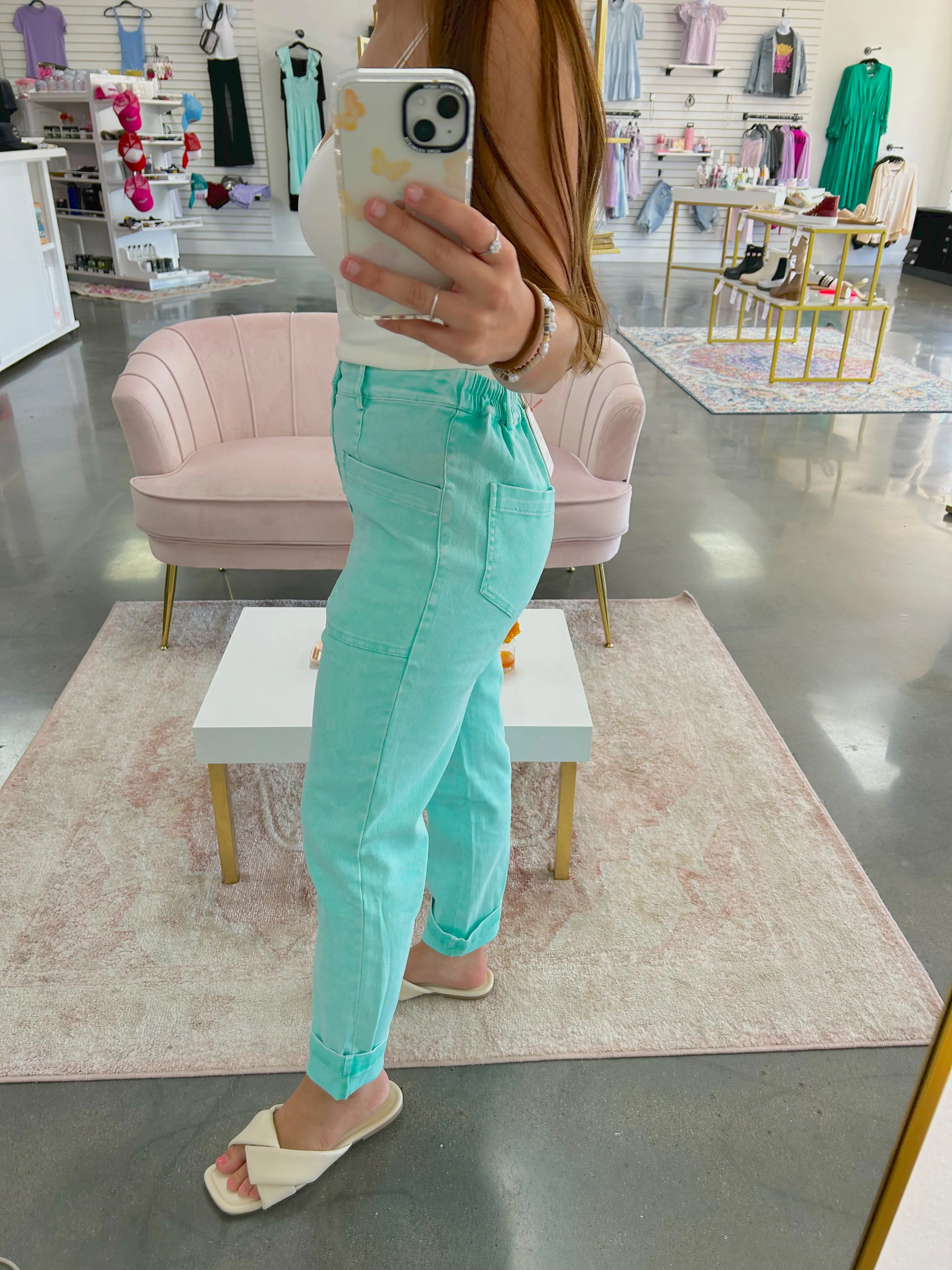 Mint Denim Pants