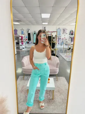 Mint Denim Pants