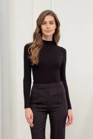 Mock Neck Sweater Knit LS Top