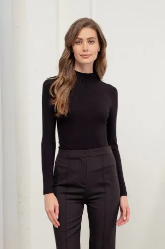 Mock Neck Sweater Knit LS Top