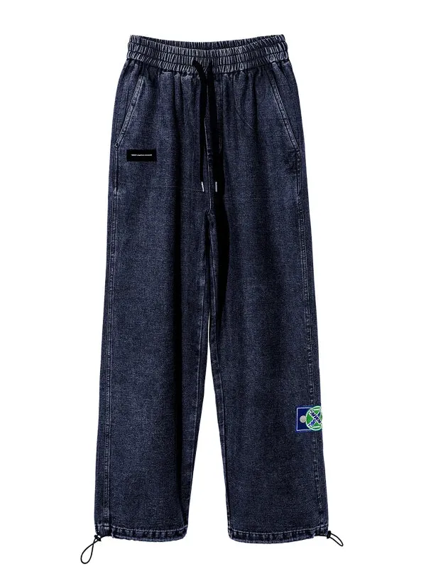 Mod Wave Movement Denim Pants- Navy