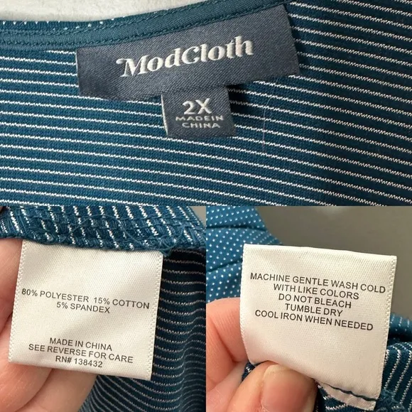 Modcloth Teal Sixties Signature A-Line Dress Size 2X