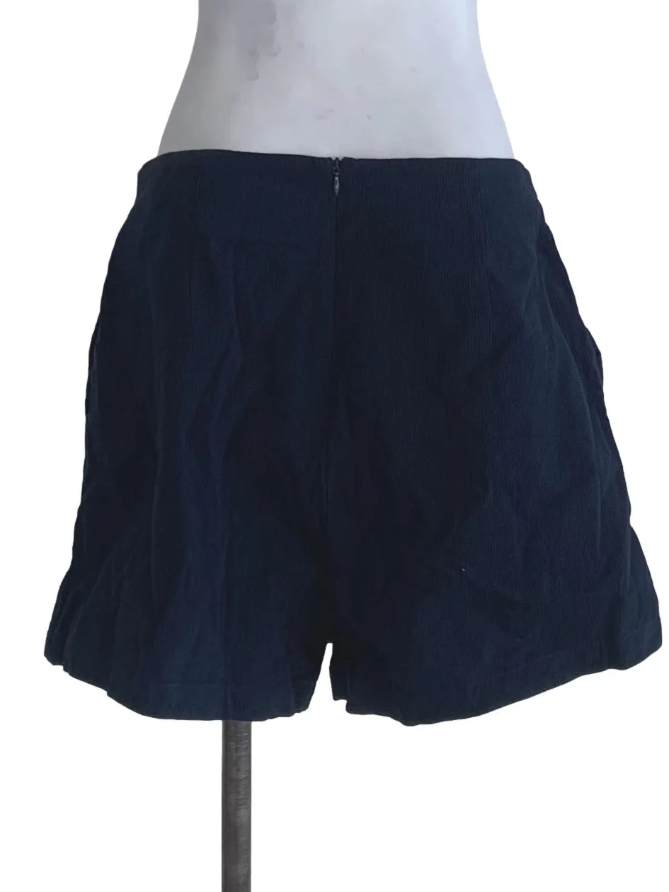 Navy Blue High Waisted Shorts