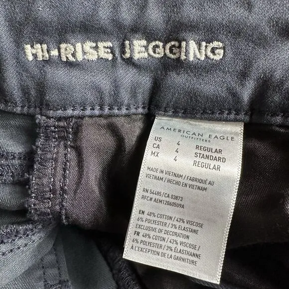 NEW American Eagle HI RISE JEGGING Womens Size 4 Blue Jeans Denim Pants 26x28.5