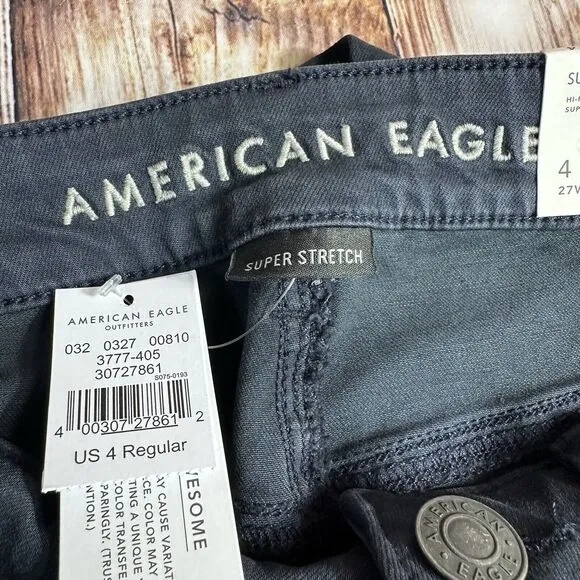 NEW American Eagle HI RISE JEGGING Womens Size 4 Blue Jeans Denim Pants 26x28.5