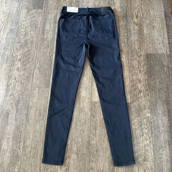 NEW American Eagle HI RISE JEGGING Womens Size 4 Blue Jeans Denim Pants 26x28.5