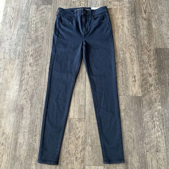NEW American Eagle HI RISE JEGGING Womens Size 4 Blue Jeans Denim Pants 26x28.5