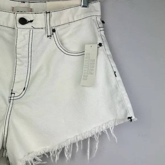 NEW BDG Pinched Waist Shorts High Waisted Cotton Size 31 Frayed Hem Festival