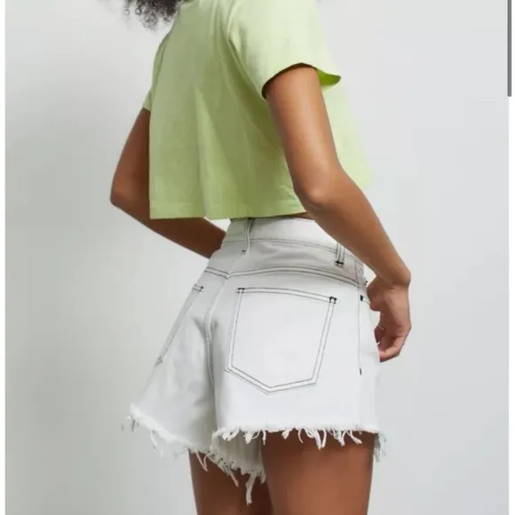 NEW BDG Pinched Waist Shorts High Waisted Cotton Size 31 Frayed Hem Festival