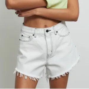 NEW BDG Pinched Waist Shorts High Waisted Cotton Size 31 Frayed Hem Festival
