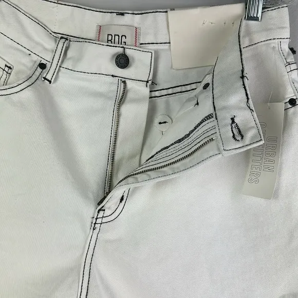 NEW BDG Pinched Waist Shorts High Waisted Cotton Size 31 Frayed Hem Festival
