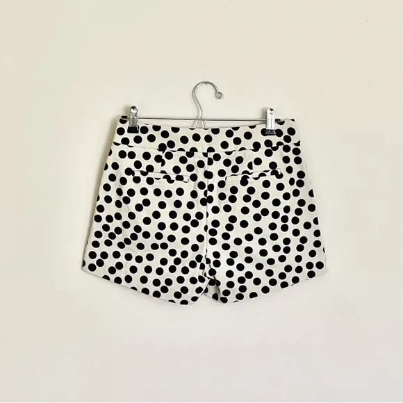NEW J. Crew Polka Dot Pleated Flat Front Ivory Shorts Women’s size 2
