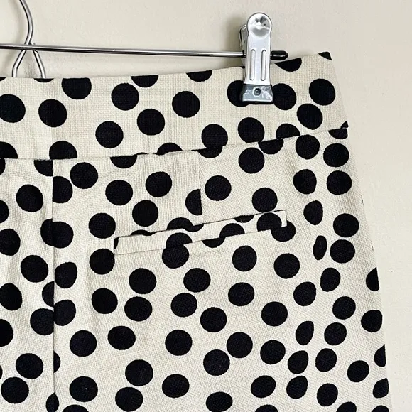 NEW J. Crew Polka Dot Pleated Flat Front Ivory Shorts Women’s size 2