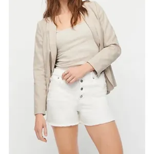 NEW J.CREW White High-Rise Buttonfly Shorts