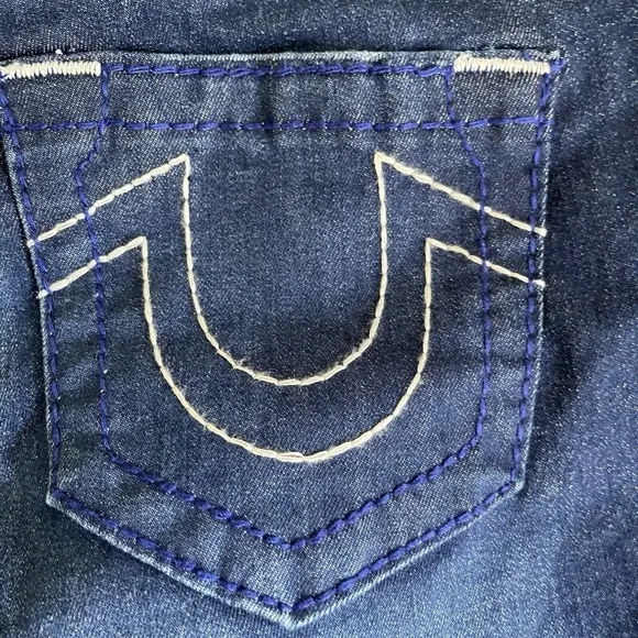 New True Religion Riley Short Mid Rise Bermuda Denim Jean Shorts 26
