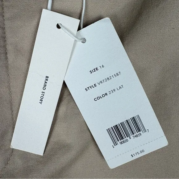 NEW Vince Womens Bermuda Long Shorts Tan Cotton Spring Vacation Sz 16 Minimalist