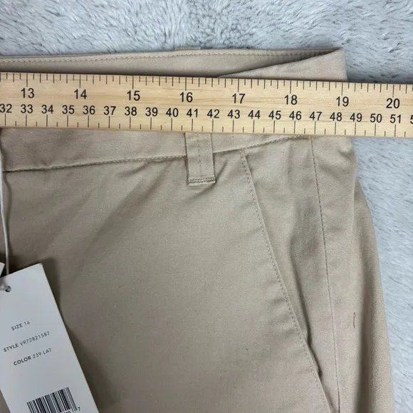 NEW Vince Womens Bermuda Long Shorts Tan Cotton Spring Vacation Sz 16 Minimalist