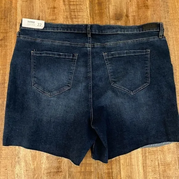Nicole Miller high rise waisted 22 plus size blue denim jean shorts nwt
