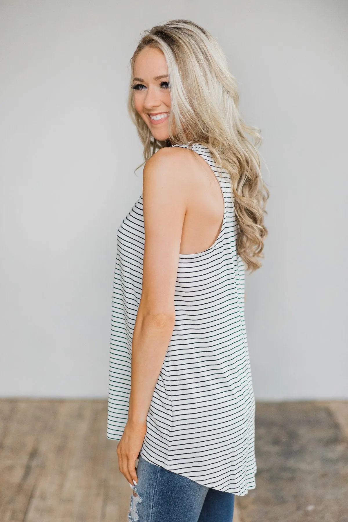 No Better Time Striped Tank Top - Ivory