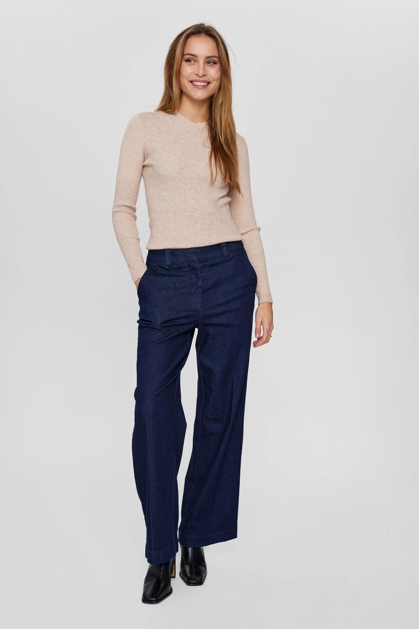 NUALETTA PANTS  - Dark Blue Denim