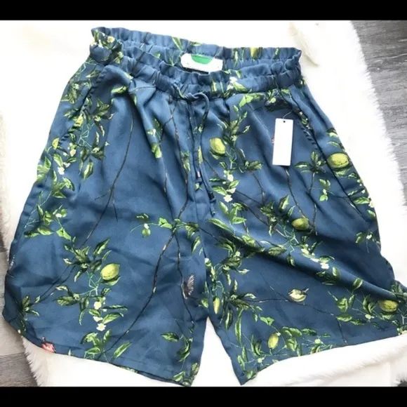 NWT Anthropologie Lemon Print Bermuda Shorts
