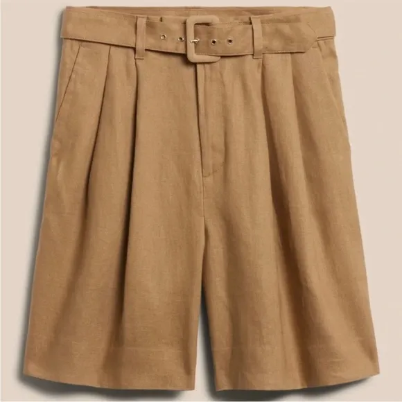 NWT! Banana Republic Lino Linen Bermuda Short With Navy Stripe - Multiple