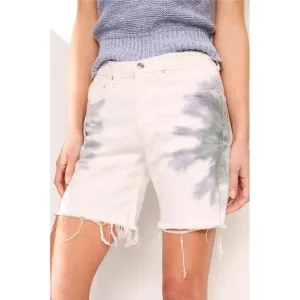 NWT EDWIN High-Rise Tie-Dye Denim Bermuda Cai Shorts 7&quot; Inseam Women's Size 26/2