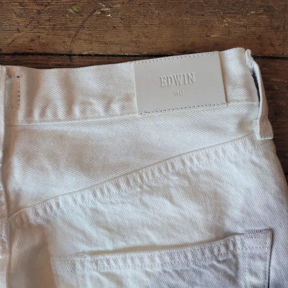 NWT EDWIN High-Rise Tie-Dye Denim Bermuda Cai Shorts 7&quot; Inseam Women's Size 26/2