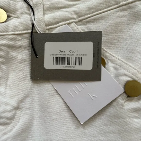 NWT Filippa K Denim Capri in White 26