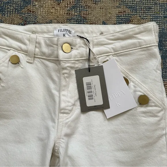 NWT Filippa K Denim Capri in White 26