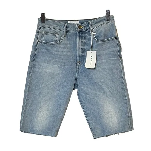 NWT FRAME Denim Le Vintage Bermuda Denim Shorts $195