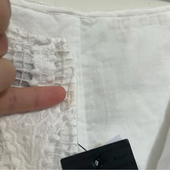 NWT Guess Marciano Geometric Embrodiered Shorts Sz 6 White