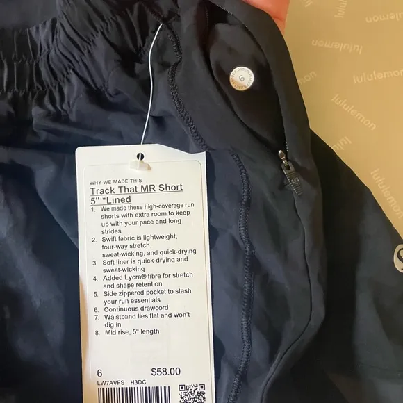 NWT Lululemon Track That High Rise Shorts 5&quot;, Sz 6, Heritage 365 Camo Deep Coal