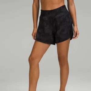 NWT Lululemon Track That High Rise Shorts 5&quot;, Sz 6, Heritage 365 Camo Deep Coal