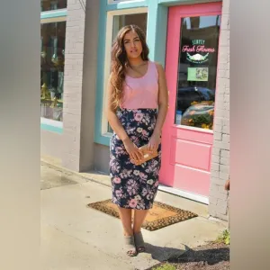 NWT MATA TRADERS Mid Skirt Pencil Watercolor Size S