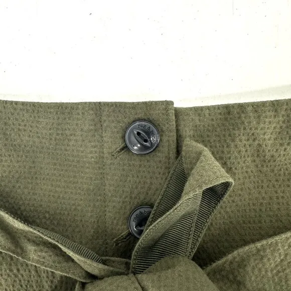 NWT Rag &amp; Bone Camille Belted Seersucker High Waist Shorts Olive Green Size 0