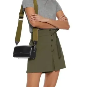 NWT Rag &amp; Bone Camille Belted Seersucker High Waist Shorts Olive Green Size 0