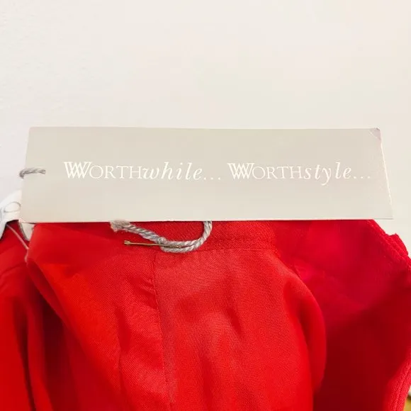 NWT Vintage Worth 100% Wool Red Pencil Skirt