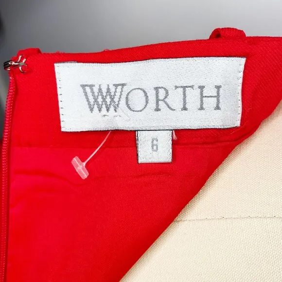 NWT Vintage Worth 100% Wool Red Pencil Skirt