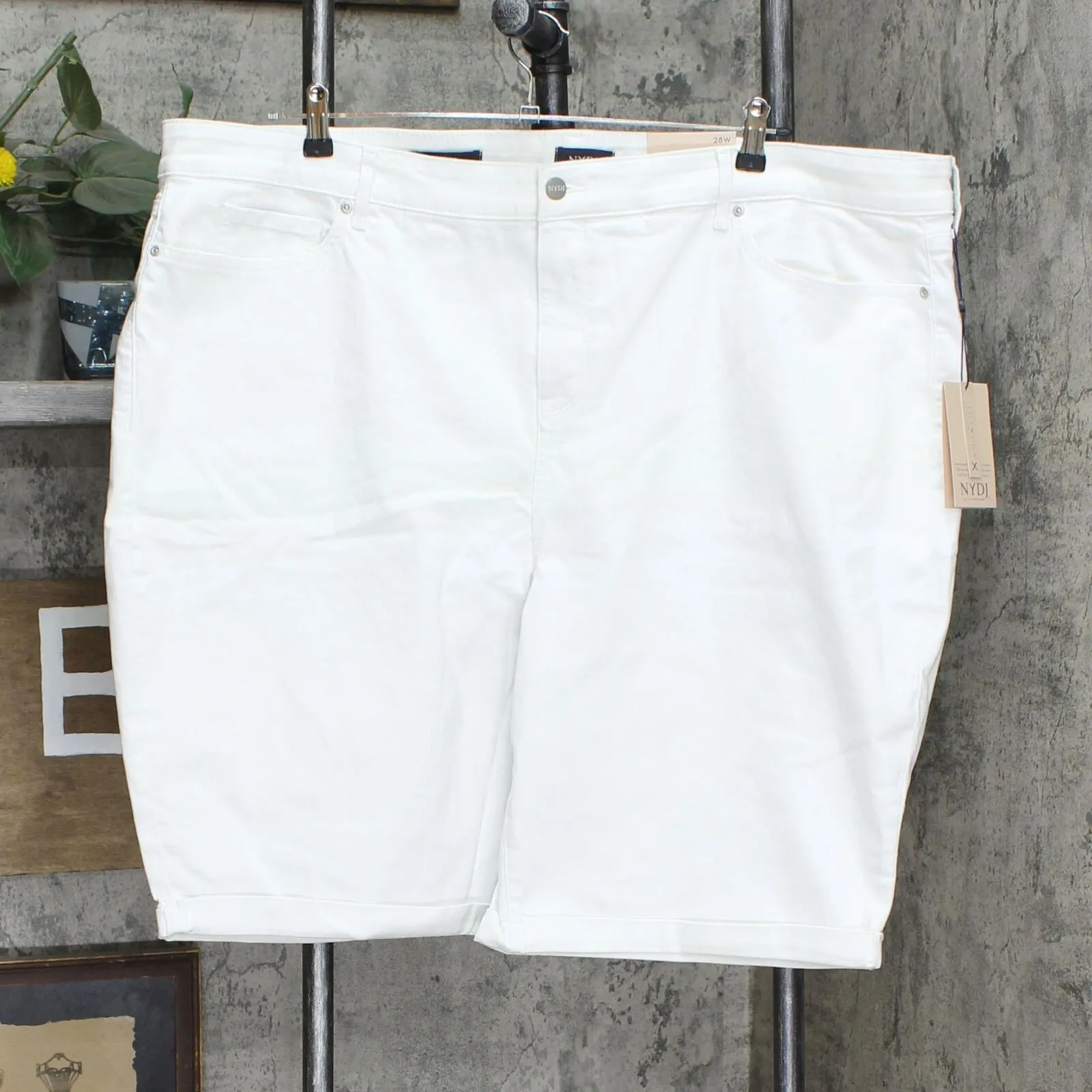 NYDJ Plus Size Briella Denim Shorts With Roll Cuff