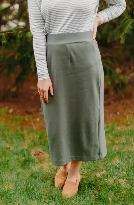 Olive Pencil Skirt