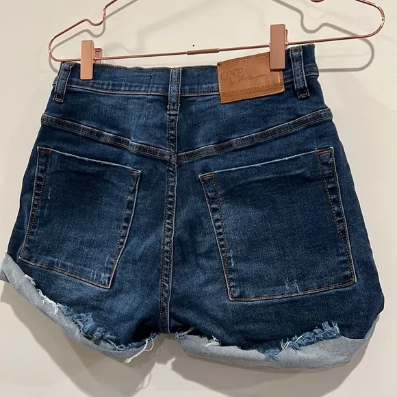 One Teaspoon High waisted Harleys stretch slim fit Denim Shorts. Size 25