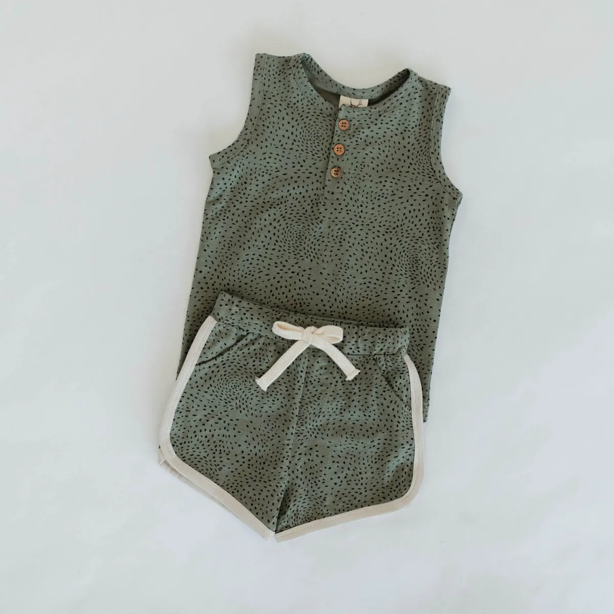 Organic Dapple Henley Tank Top