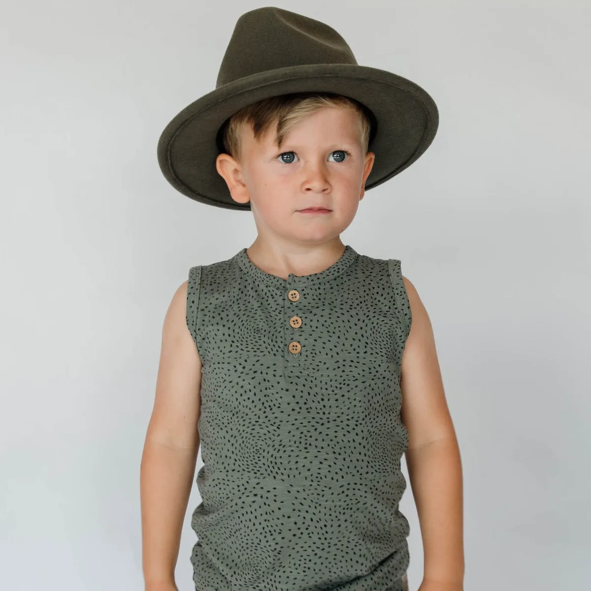 Organic Dapple Henley Tank Top