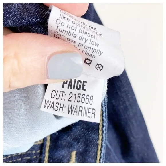 Paige Cutoff Stretch Denim Bermuda Jean Shorts Sz 26