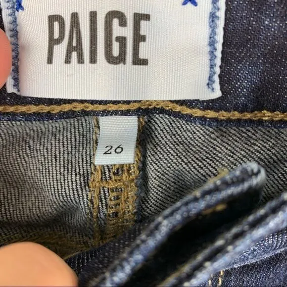 Paige Cutoff Stretch Denim Bermuda Jean Shorts Sz 26