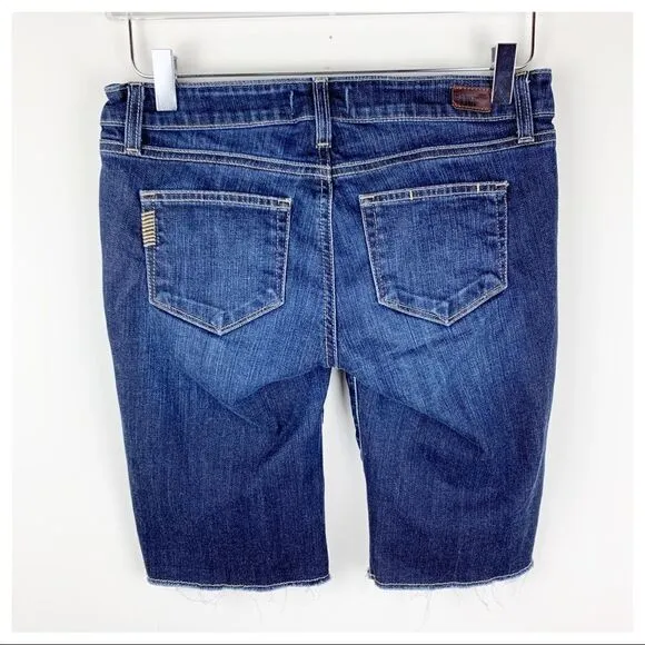 Paige Cutoff Stretch Denim Bermuda Jean Shorts Sz 26