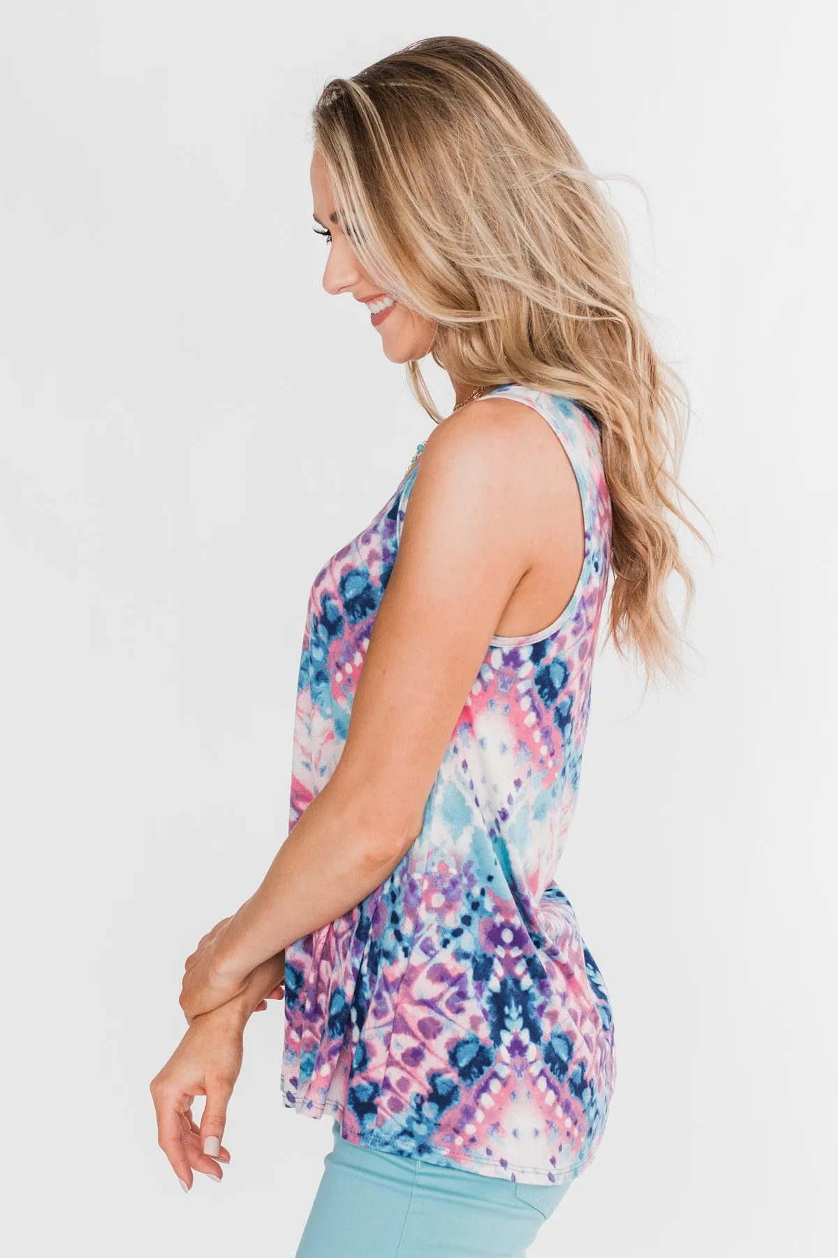 Painting The Sky Watercolor Tank Top- Multi Color