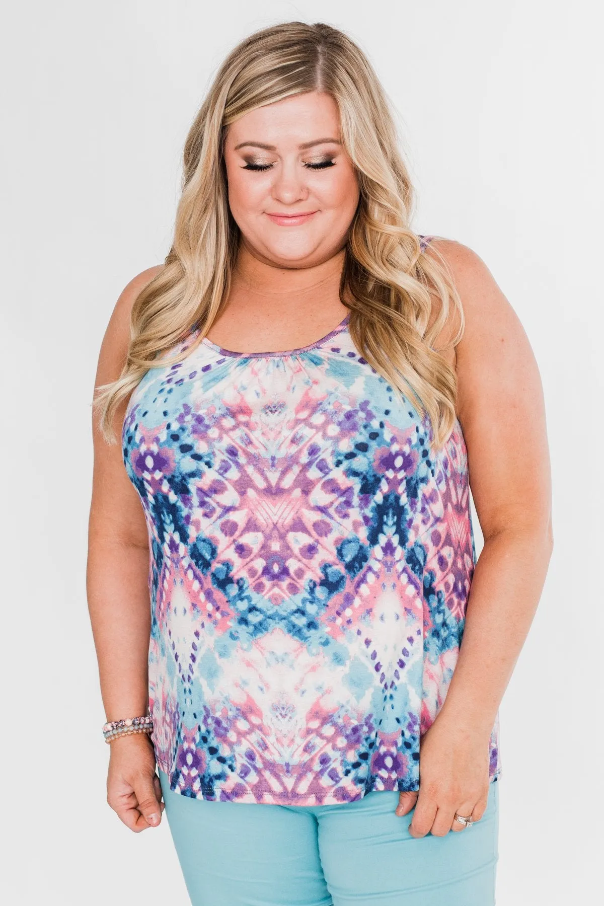 Painting The Sky Watercolor Tank Top- Multi Color