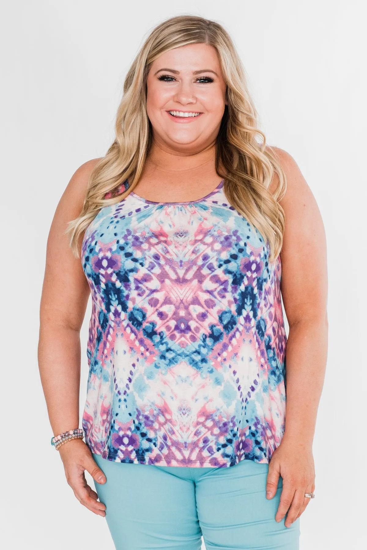 Painting The Sky Watercolor Tank Top- Multi Color